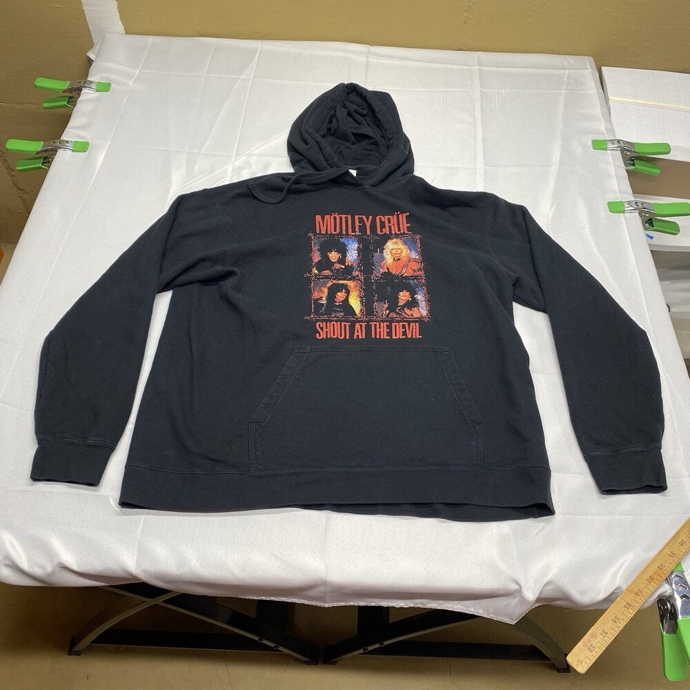 Motley Crue Shout At The Devil Black Pullover Black Hoodie! Size Extra Large!